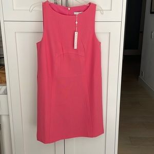 New Coral Sheath with side panels and detailed stitching around the bodice